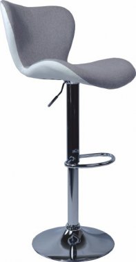Barová židle TIRZA, šedá látka/bílá ekokůže