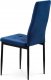 Jídelní židle, modrá sametová látka, kovová čtyřnohá podnož, černý matný lak DCL-395 BLUE4
