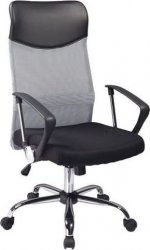 Q-025 - kancelářská židle -černá / šedá koženka (OBRQ025CSML=1balík) Nosnost 120kg (S) (K150-E)***DO VYČERPÁNÍ ZÁSOB