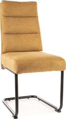 TRENDY-BERRY/BREGO-jídelní židle,  látka HOŘČICOVÁ CURRY 68 / kov černá(BERRYBRCCU) (S) (K150-E)NOVINKA