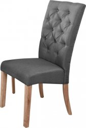 Designová jídelní židle ATHENA šedá/dub natural