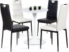 Jídelní židle AC-1220 WT koženka bílá / černý lak