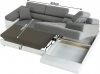 Rohová sedací souprava AMARETO NEW, rozkládací s úložným prostorem, pravá, bílá/šedá