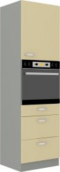 Kuchyňská skříň Karpo na vestavenou troubu 60 DPS 210 3S 1F krémový lesk/šedá