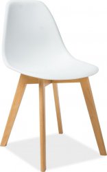 Plastová jídelní židle MORIS bílá/buk
