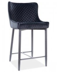 Barová židle TIAN B H-2 VELVET černá/černý kov