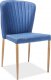 Jídelní čalouněná židle POLLY modrá/dub