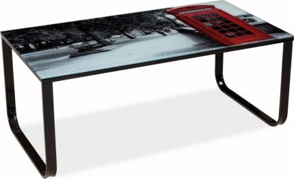 Konferenční stolek TAXI II Londyn motiv/černý kov