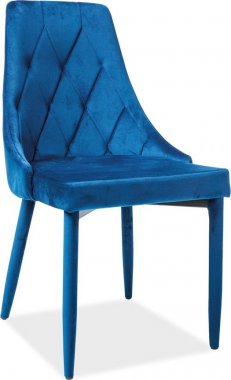 Designová jídelní židle TRIX VELVET modrá