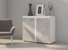 ROBBEN 2D - komoda beton/bílá lamino (RUMBABJ21 2F) "LP" (K150-Z)