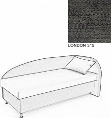 Čalouněná postel AVA NAVI, s úložným prostorem, 90x200, pravá, LONDON 315