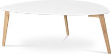 Stůl konferenční 120x60x45 cm,  MDF bílá deska,  nohy bambus přírodní odstín AF-1184 WT