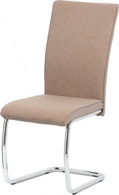 Jídelní židle DCL-455 CAP2, capuccino látka-ekokůže, chrom