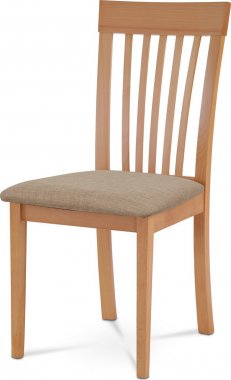 Dřevěná jídelní židle BC-3950 BUK3, buk/potah béžový