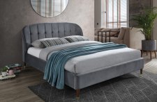 Čalouněná postel LIGURIA VELVET 160x200, šedá