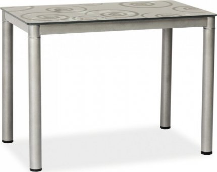 Jídelní stůl DAMAR, kov/sklo, šedý