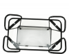 Pojízdný servírovací stolek, černá/sklo, MEGON