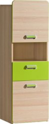 Dětská skříňka LIMO L4 jasan/zelená