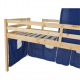 Patrová postel INDIGO 90x200 se zvýšeným lůžkem, přírodní/modrá