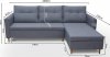 Rohová sedací souprava Areon s taburetem, s úložným prostorem, levá, šedá/Malmo 83