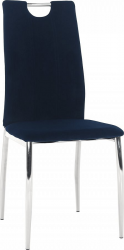 Jídelní židle OLIVA NEW, modrá Velvet látka/chrom