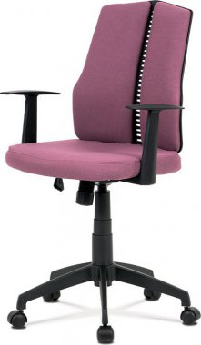 Kancelářská židle KA-E826 BOR, látka bordó, houpací mechanismus, kříž plast černý, plastová kolečka