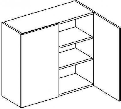 Horní kuchyňská skříňka PALMYRA W80, 2-dveřová, šedá