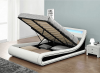 Čalouněná postel MANILA NEW 180x200, s úložným prostorem a LED osvětlením, bílá/černá