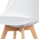 Plastová jídelní židle CT-752 WT, bílá/masiv buk