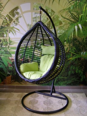 závěsné relaxační křeslo MONA - zelený sedák