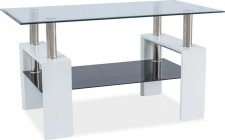 Konferenční stolek LISA III, bílý lak/sklo