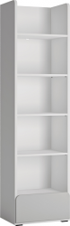 FULIA R01 - Regál 1S, lamino bílá alpská/světle šedá/šedá lesk MDF, (FLEXI FLXR01=2BALÍKY) kolekce (W) (K150)