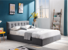 Čalouněná postel ELSIE 160x200, s úložným prostorem, šedá