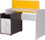 Dětský psací stůl Bruce R8 bílá/grafit/enigma/žlutá