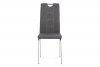 Jídelní židle, šedá látka, kov chrom DCL-466 GREY2