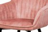 Jídelní a konferenční židle, potah růžová látka v dekoru žíhaného sametu kovové nohy - černý lak AC-9980 PINK2