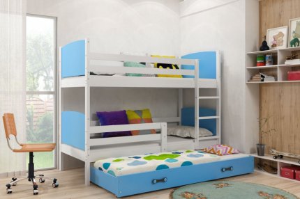 Patrová postel s přistýlkou Tamita bílá/modrá