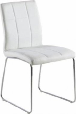 Židle, bílá textilní kůže / chrom, SIDA
