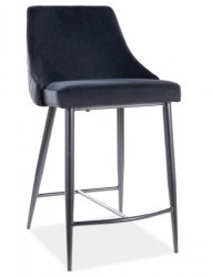 Barová židle NOPI velvet černá/černý kov