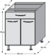 Spodní kuchyňská skříňka JURA NEW IA D-80 S1, rigolletto light/rigolletto dark/wenge