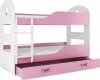 Patrová postel Domino 90x200 bílá/růžová