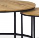 Kulatý konferenční stolek AF-3002 OAK set 2 ks stolků, dub divoký/černý kov