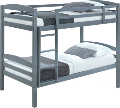 Patrová postel FORKOLA 90x200, masiv šedá
