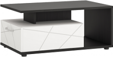 VELKOM - Konferenční stolek T01- 1S, lamino bílá alpská/dub černý/bílá lesk MDF (VENEZIA VENT01=2BALÍKY) (W) (K150) NOVINKA