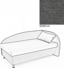 Čalouněná postel AVA NAVI, s úložným prostorem, 120x200, pravá, SORO 91