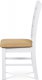 Dřevěná jídelní židle WDC-181 WT, barva bílá/potah pískový