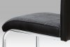 Jídelní židle HC-582 BK2, látka šedá / boky koženka černá / chrom