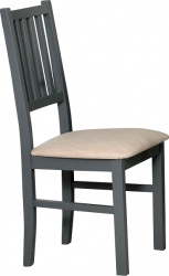 NIEL 7  (NILO 7) - jídelní židle - dřevo Grafitová / nová látka bílá káva č.26B=Paros 2- kolekce "DRE" (K150-E)