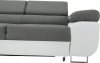 Rohová sedací souprava AMARETO NEW, rozkládací s úložným prostorem, levá, bílá/šedá