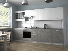 Kuchyňská linka Pamis 320 cm, bílá/beton